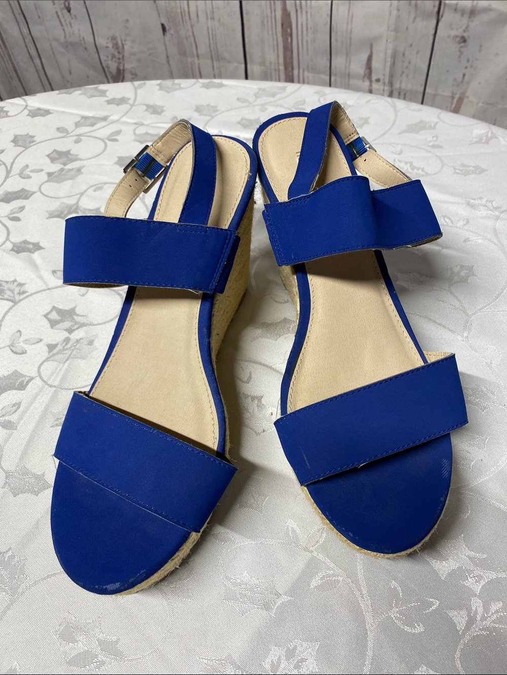 Montego Bay Club Royal Blue Wedge Sandals with Slingback